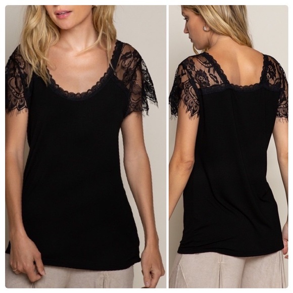 POL Sweetheart Scoop Neck Eyelash Tee - Picture 5 of 16